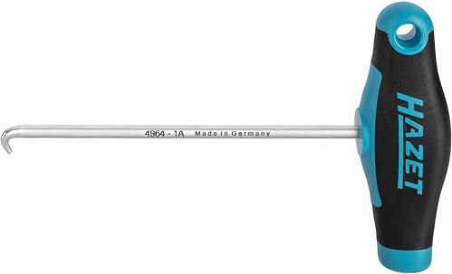 Hazet 4964-1A Zugfeder-Montage-Werkzeug, 162 mm Länge, für Aus- und Einbau der Handbremsbacken-Zugfedern, passend für Mercedes-Benz Pkw, Sprinter, VW Crafter, LT