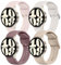 Zoye Pack 4 Straps Compatible with Samsung Galaxy Watch 6/Watch 5/Watch 4 40mm 44mm Strap, Silicone Sport Strap for Samsung Galaxy Watch 4 Classic/Galaxy Watch 6 Classic/Galaxy Watch 5 Pro (Pack D)
