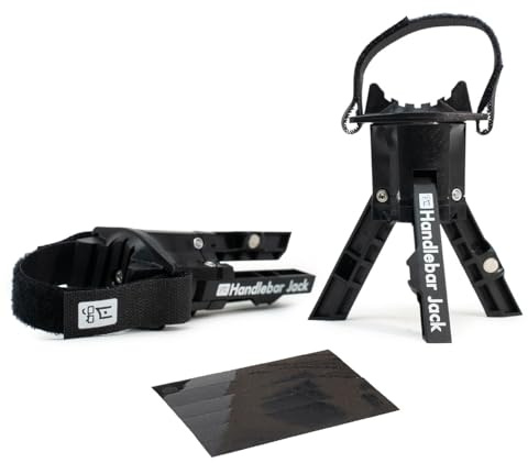 The Original Handlebar Jack Tragbarer Reparaturständer V3 für eBikes, Bundle mit Ständer und reflektierenden Aufklebern | Kompatibel mit Allen Elektrofahrrädern | Set mit 2 Wagenhebern