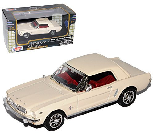Motormax Ford Mustang 1964 1/2 Coupe Beige 1/43 Modell Auto mit individiuellem Wunschkennzeichen