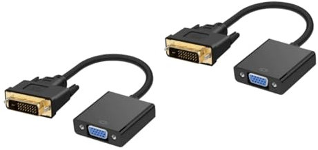 HOMSFOU Lot De 2 Câbles Adaptateurs Convertisseurs Dvi Mâle vers Femelle 1080p pour Téléviseur Ordinateur Portable