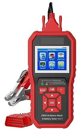 KOROBIE Batterietestgerät KW880 Autobatterietester, Automobilanalysator, Diagnosewerkzeug, Batterie-Match-Autoscanner für LKW, Marine, Motorrad, SUV, Boot