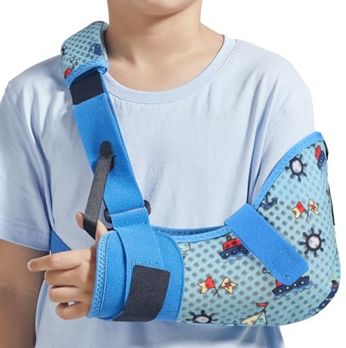 Willcom Armschlinge für Kinder mit Hüftgurt, Atmungsaktive Armschlaufe, Unterstützung für gebrochenen Arm, Schlüsselbein, Ellenbogen, Handgelenk(Atmungsaktive Version, Linker Arm XS, 58-66CM