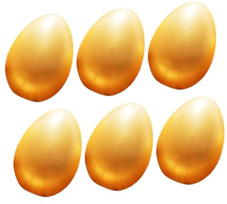 CAXUSD 6 Stück Goldene Eier Party Spielrequisiten Zubehör Hochzeitsdeko Festivalspielzeug