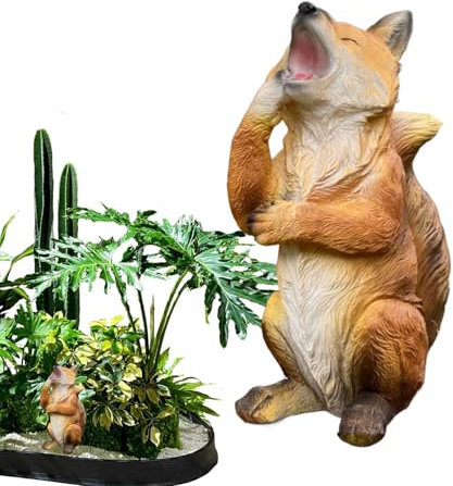 Misaakoeq Fuchs-Gartenfigur, Fuchs-Statuen für den Garten - Fuchs Figur Outdoor Garten Skulptur Tierkunst - Outdoor-Garten-Tierkunst, Fuchs-Figur, Ative Statue für den Außenbereich