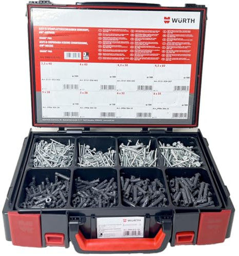 Würth Schrauben & Dübel Set im ASSY Systemkoffer Shark Nylondübel 1000 Teile