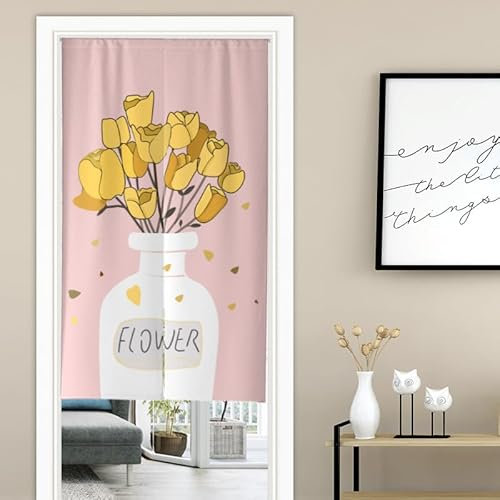 Küchenvorhänge Rosa Gelb Rosa Scheibengardinen Polyester Vorhänge Kurz Waschbar Raumteiler Vorhang Türvorhang Langlebig Küchenvorhang Kurze Gardinen Verdickung Tür Vorhang 70x150
