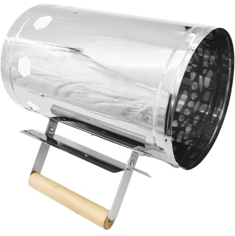 SEWOART Secchio per Legno con Bruciatore Carbonella Attrezzo per Barbecue da Esterno Supporto per Barbecue Portatile Accenditore per da Campeggio