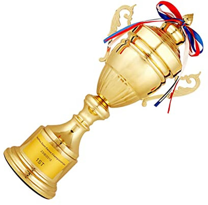iplusmile Premio d'oro da Coppa in Metallo Placcato per Cerimonie di Premiazione per Feste e Concorsi (37cm)
