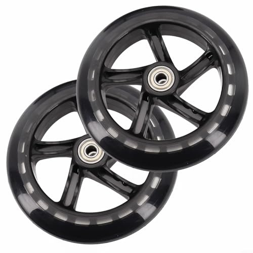 Ruedas Silenciosas de PU para Patinete Paquete de 2 Ruedas de Repuesto para Patines de Ruedas para Carrito Silla de Ruedas 125mm 145mm 180mm 200mm (145mm*30mm translúcidas)