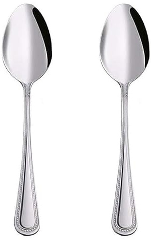 Teaspoons, Tea Spoons Set of 2, 5.4 inch Tea Spoons Stainless Steel Food Grade Cutlery Spoons Set for Tea, Coffee, Kitchen, Restaurant, Dishwasher Safe (2)