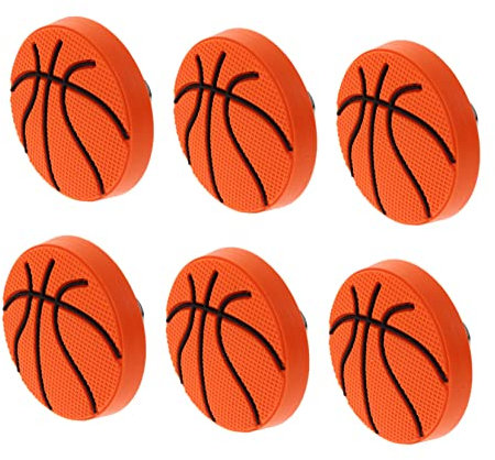 LOORGVEL 6 Pomos de Cajón Diseño de Baloncesto para Niños, de Aleación de Zinc y Goma, Fáciles de Instalar y Seguros para Armarios y Cómodas en Decoración del Hogar