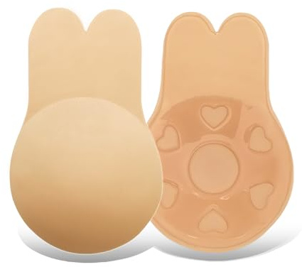 STREAMVOY Reggiseno Adesivo Invisibile, Senza Cuciture e Bretelle, Riusabile, Adesivo Forte, Per Abiti Scollati/Sera (Con Design a Orecchie di Coniglio per Décolleté)