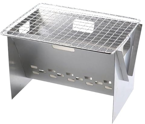 Folding Grill | Stainless Steel Compact Small Bbq Grill | Portable Outdoor Cooking Stove | Durable Travel Picnic Bracket | Foldable Grills for Camping, Patio, Backyard, Garden, Barbecue