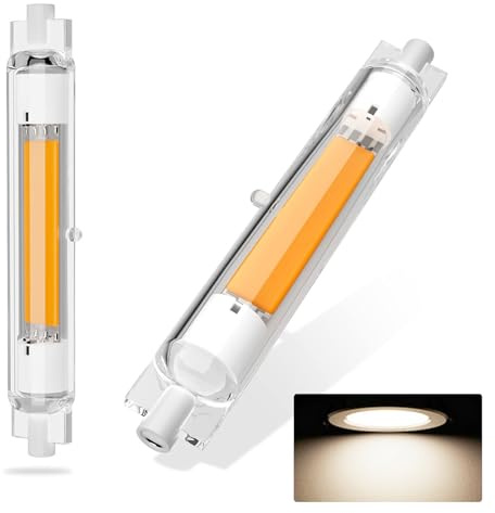 ZJZG R7S LED Bulb 118mm Dimmable, Natural White 4000K 3000LM, R7S 118mm LED Bulb 30W Equivalent 300W Halogen Light Bulbs, Flicker-Free, 360° Light Angle, Energy Saving Floodlight, 2 Pack
