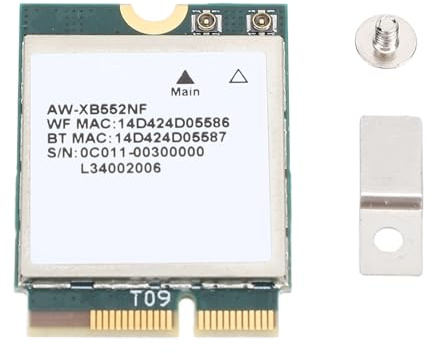Cocoarm MT7902 Tarjeta M.2 WiFi 6E, Adaptador de Red Inalámbrica Tri-Banda de 2400 Mbps con 5.2 para Laptop PC Escritorio