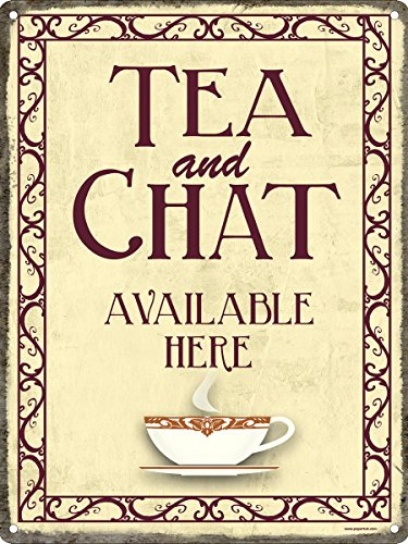 Tea And A Chat Mini Tin Sign 15x20cm