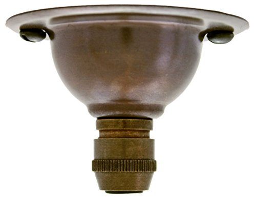 Piastra a soffitto in ottone | mini rosone per lampadario sospeso in 5 finiture tra cui bronzo, ottone e nichel, Ottone, Vintage Brass - Dark Brown Hue, 66x47mm
