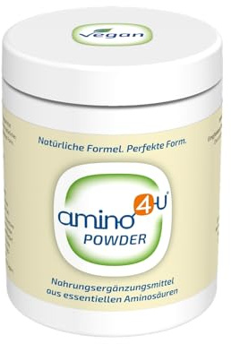 amino4u Aminosäuren Komplex Pulver - 8 essentielle Aminos (EAA & BCAA) im optimalen Verhältnis - Vegan, ohne Zusätze und aus Deutschland - 120 gramm