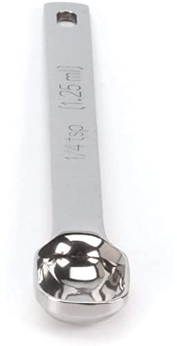 2 Lb. Depot Single 1/4 Teaspoon (tsp) Measuring Spoon, Heavy-Duty Stainless Steel, Narrow, Long Handle Design Fits in Spice Jar, Set of One 1/4 Tea Spoon