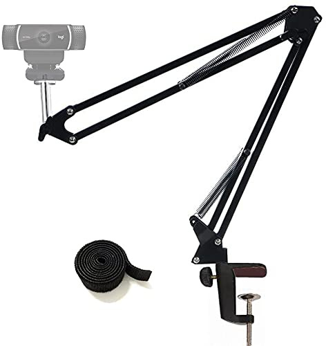Etubby Webcam Stand Desktop Adjustable Suspension Boom Scissor Arm Camera Clamp Webcam Mount Holder for Logitech Webcam C920 C930 C922 C615, Microsoft LifeCam and Other Devices with 1/4 Thread