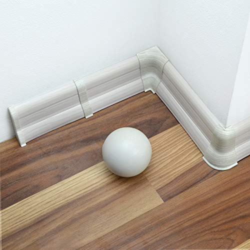 DQ-PP Plinthes 10 m 62 mm PVC Pin blanc plinthes en plastique décors laminés