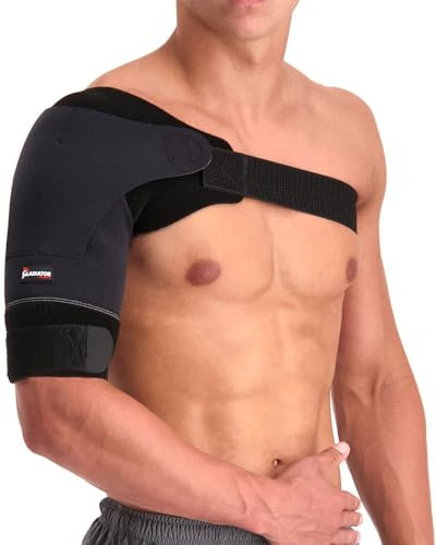 Gladiator Sports Schulterbandage - Leichtgewicht Bandage - Schultergurt - Schulterorthese - Schulterstütze Schulterschmerzen - Schwarz