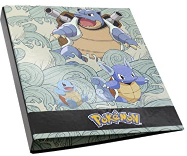Pokémon- Squirtle 4-ringsmapp, skolmaterial, arkivskåp, Carpesano, klassificerare, färg blå, officiell produkt (CyP-märken)
