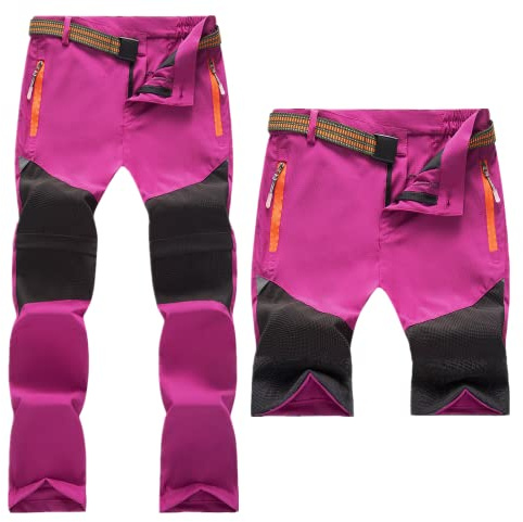 Daysskk Zip Off Hose Kinder Mädchen Sommer Wanderhose Wasserdicht Trekkinghose Outdoorhose Rosa 140