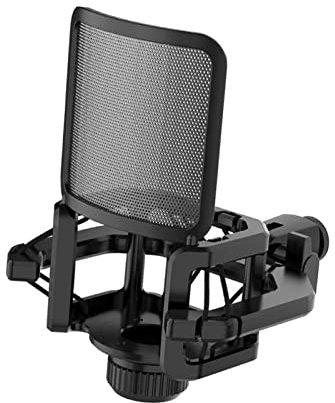 Micrófono Shock Mount Suspensión Profesional Desmontable Soporte ajustable Shock Mount Holder para Podcast Grabación Grabación Inicio, negro