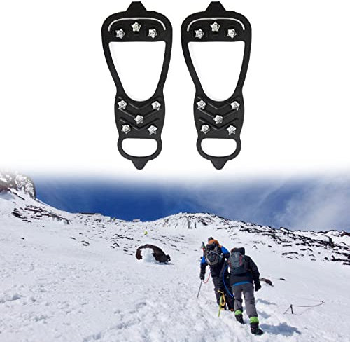 Steigeisen, Schuhkrallen, Schuh Spike, Anti Rutsch Schuhspikes, Eiskrallen, Eiskrallen Für Schuhe, Spikes Schuhe, Mit 8 Edelstahl Zähne Und Silikon Band, Für Wandern Bergschuhe Stiefel Usw, L