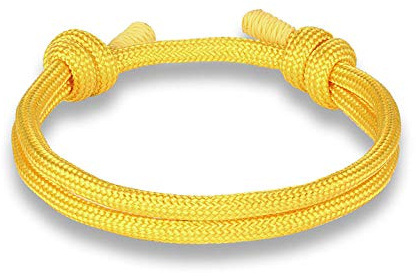 OLGER Herren Armband, Mode Sommer Armband Fußkettchen Sport Gelb Seil Survival Armband Geflochten Coloful Wrap Surf Armbänder Für Männer Frauen Freundschaft