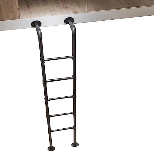 Moderne schmale Etagenbettleiter, Kinderzimmer/Schlafsaal/Wohnmobil-Metall-Dachbodenleiter, universelle platzsparende Trittleiter, Montagematerial im Lieferumfang enthalten (Größe: 140 cm/55