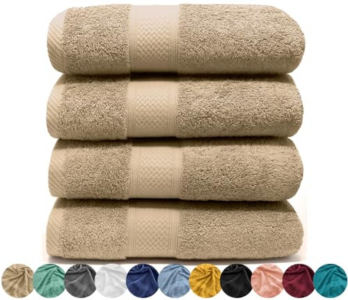 LEBENGOOD Handtücher Set, 4 Handtücher 50x90 aus Baumwolle - 100% Oeko-TEX®, Handtuch, Gästehandtücher, Badetuch, Badetücher, Duschtuch, Duschhandtuch, Badehandtuch, Duschtücher. (4 50X90 Arena)