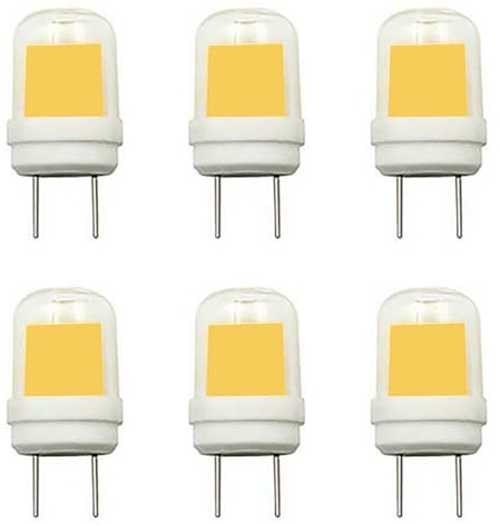 BesYouSel G8 LED Light Bulb 5W COB Mini Bi-Pin Base Puck Light Bulb 30W Halogen Bulb Equivalent for Under Cabinet Puck Light Under Counter Kitchen Lighting Dimmable 3000K Warm White AC110V Pack of 6