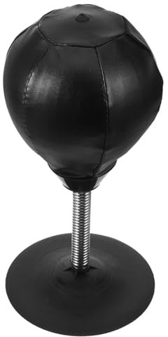 HONMEET Boxball Mit Großem Saugnapf Tisch-boxsack Für Stressabbau Und Fitness Federnder Punchingball Mit Stabilem Metallfederhalter Fingertrainingsspielzeug Für Büro Und Zuhause Schwarz