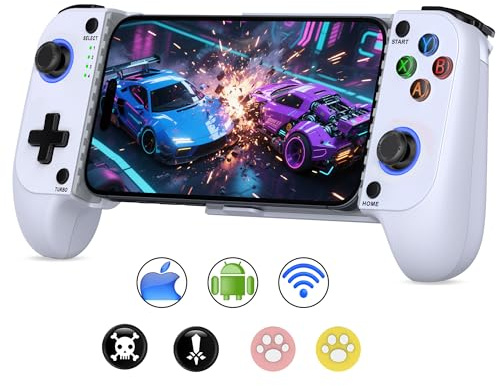Mobile Game Controllers for iPhone/Android, Hall Effect Phone Controllers Support Phone Case,Game Controllers for Xbox,for PlayStation,Cloud/Steam Gaming