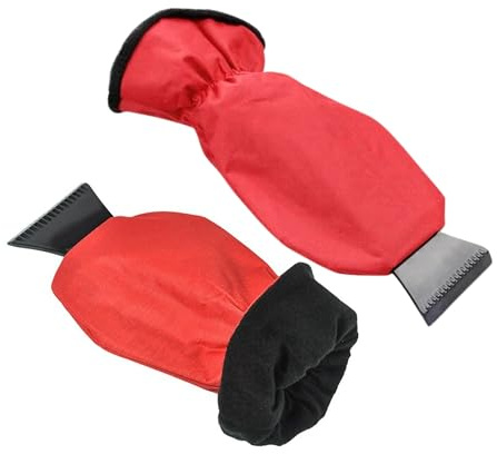 Tek Automotive Ice Scraper for Car Windscreen with Waterproof Glove – Twin Pack, Fleece Lined, Tough Ice & Snow Removal Blade