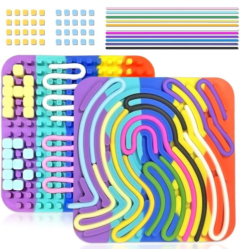 Echehi Doppelseitiges Sensorik Spielzeug aus Silikon, Geeignet für Kinder und Erwachsene zur Linderung von Stress, Angstzuständen und ADHS. Quadrat