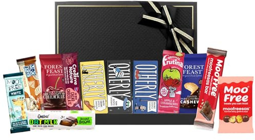 Emartbuy Premium Gourmet Vegan Dairy-Free Healthy Snacks Chocolate Gift Hamper for Christmas, Birthdays, and Special Occasions - Deluxe Vegan Treats
