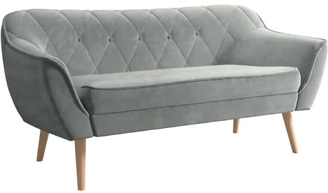 Mirjan24 Zweisitzer Sofa Skysin 2, Couch, Couchgarnitur, Sofagarnitur, Polstersofa, Füße aus Holz, Modern Couch, Polstermöbel, Wohnlandschaft (Kronos 53)