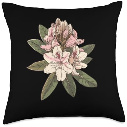 Rhododendron Vintage Throw Pillow