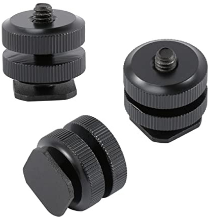 HOMSFOU 3stücke Aluminiumlegierung Hot Shoe Adapter Schraubgewinde Kamera Blitzschuh Halterung Kompatibel Für DSLR Camcorder DSLR Zubehör Stabil Robust Praktisch