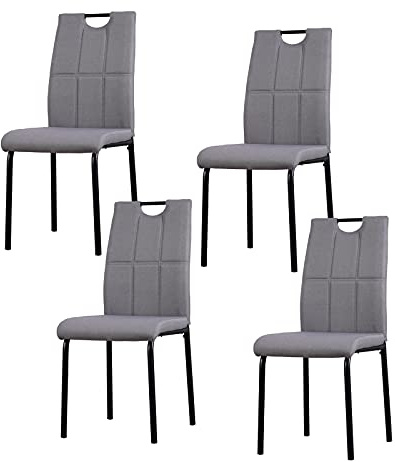 HTI living Esszimmerstuhl Denton Webstoff Hellgrau 4er-Set Polsterstuhl
