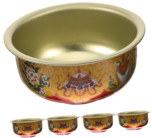 GRIRIW 5piezas Tazones Antiguos De Ofrenda Para Iluminar El Altar Bowls Budistas Para Diwali y Ceremonias Decoración Multifuncional