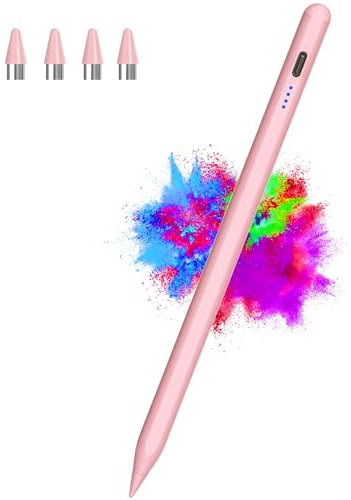 Stylus Pens for Touch Screens Magnetic Tablet iPad Pencil Rechargeable Digital Tablet Pen, Kenkor Active Stylus Pen for Apple iPad Pro/Air/Mini/iPhone//Android Smartphones and Tablets Devices - Pink