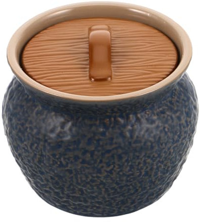 Zerodeko Olla De Cerámica Para Estofado Con Tapa Cazuela Para Cocinar Al Vapor Sopa o Huevos Pequeño Material Cerámico