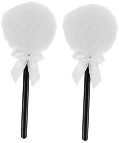 WOFASHPURET 2 Stück Ultraweiche Makeup Puderquaste mit Langem Wiederverwendbar für Lose Puder Körperpuder und Gesichtspuder für Makellose Anwendung Cakey