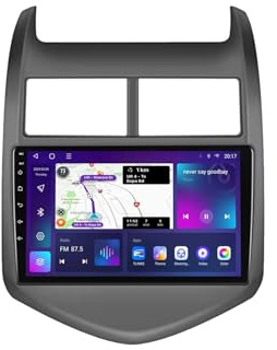 Android 15 2Din Car Radio 9 inch with GPS Navigation USB steering wheel control Bluetooth hands-free system Backup Camera Cooling fan for Chevrolet Aveo 2 Sonic T300 2011-2015 Car Stereo Touch Screen(