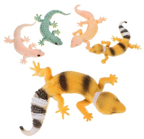 GARIOUANS Figuras Simulación Duradera Que No Se Desvanece de Lagarto Realistas de Plástico 4 Piezas para Decoración de Escritorio y Bonsái